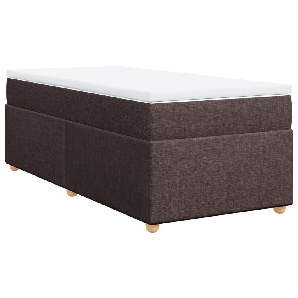 vidaXL Box spring postel s matrací tmavě hnědá 90x200 cm textil
