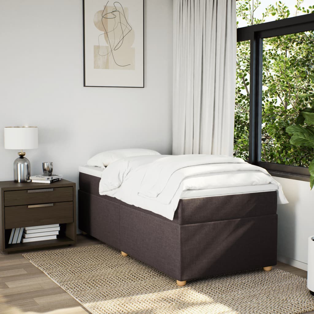 Thumbnail - vidaXL Boxspringbett mit Matratze Dunkelbraun 90x200 cm Stoff