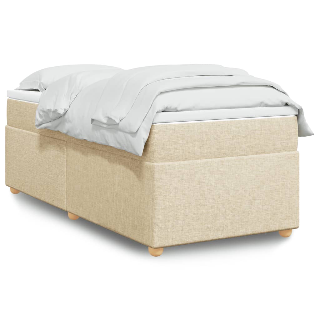 Boxspringbett mit Matratze Creme 90×200 cm Stoff