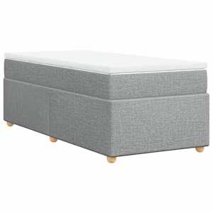 Box spring postel s matrací světle šedý 100 x 200 cm textil - obrázek 2