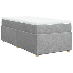 Box spring postel s matrací světle šedý 100 x 200 cm textil - obrázek 9