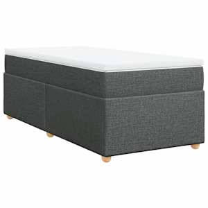 Box spring postel s matrací tmavě šedá 100 x 200 cm textil - obrázek 9