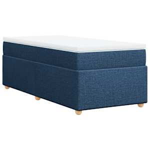 Box spring postel s matrací modrá 100 x 200 cm textil - obrázek 2