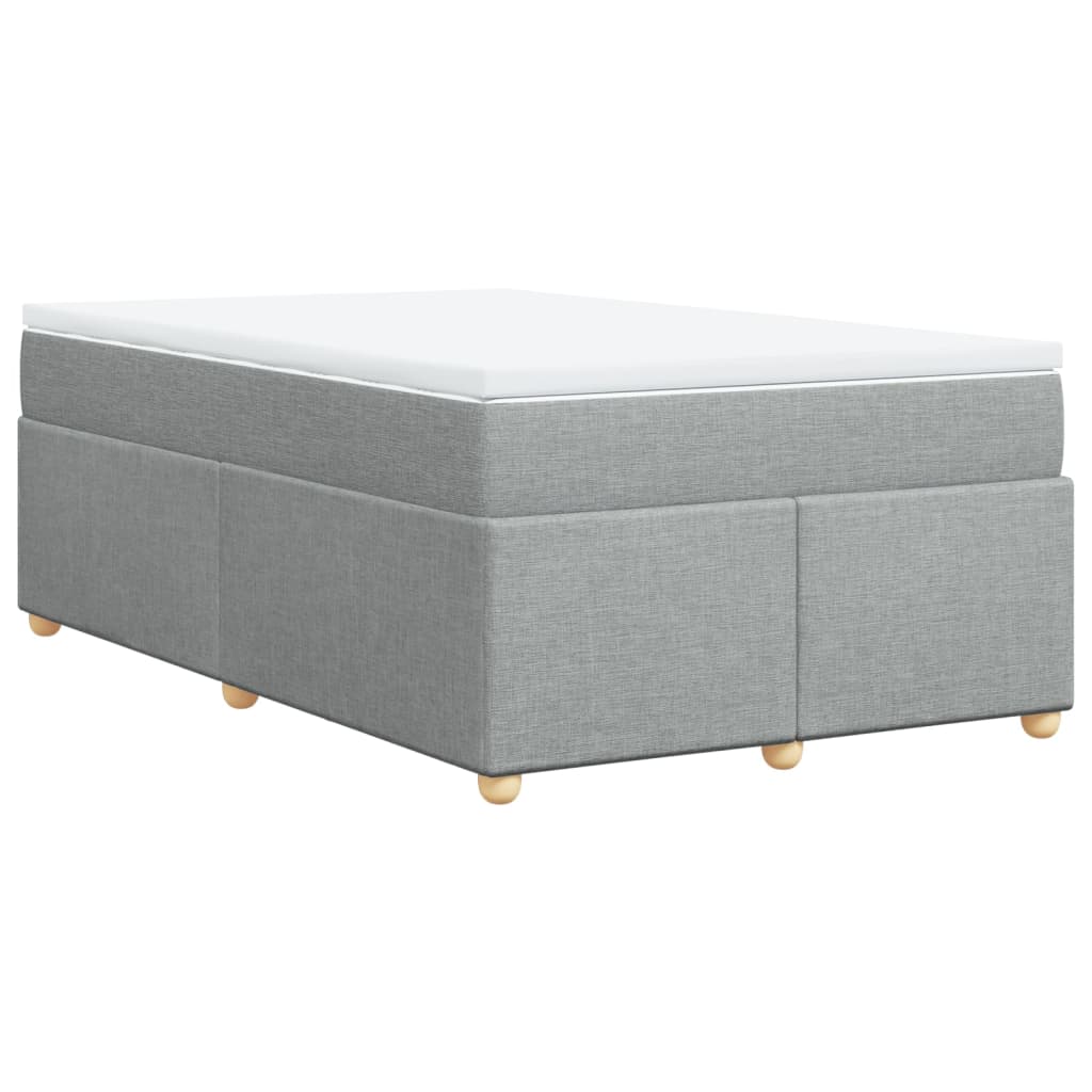 vidaXL Pat box spring cu saltea, gri deschis, 120x190 cm, textil