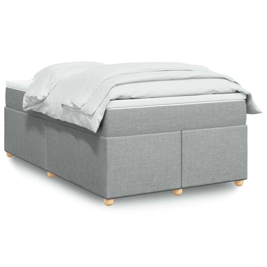 Boxspringbett mit Matratze Hellgrau 120×190 cm Stoff