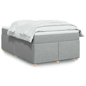Boxspring postelja z vzmetnico svetlo siva 120x190 cm blago