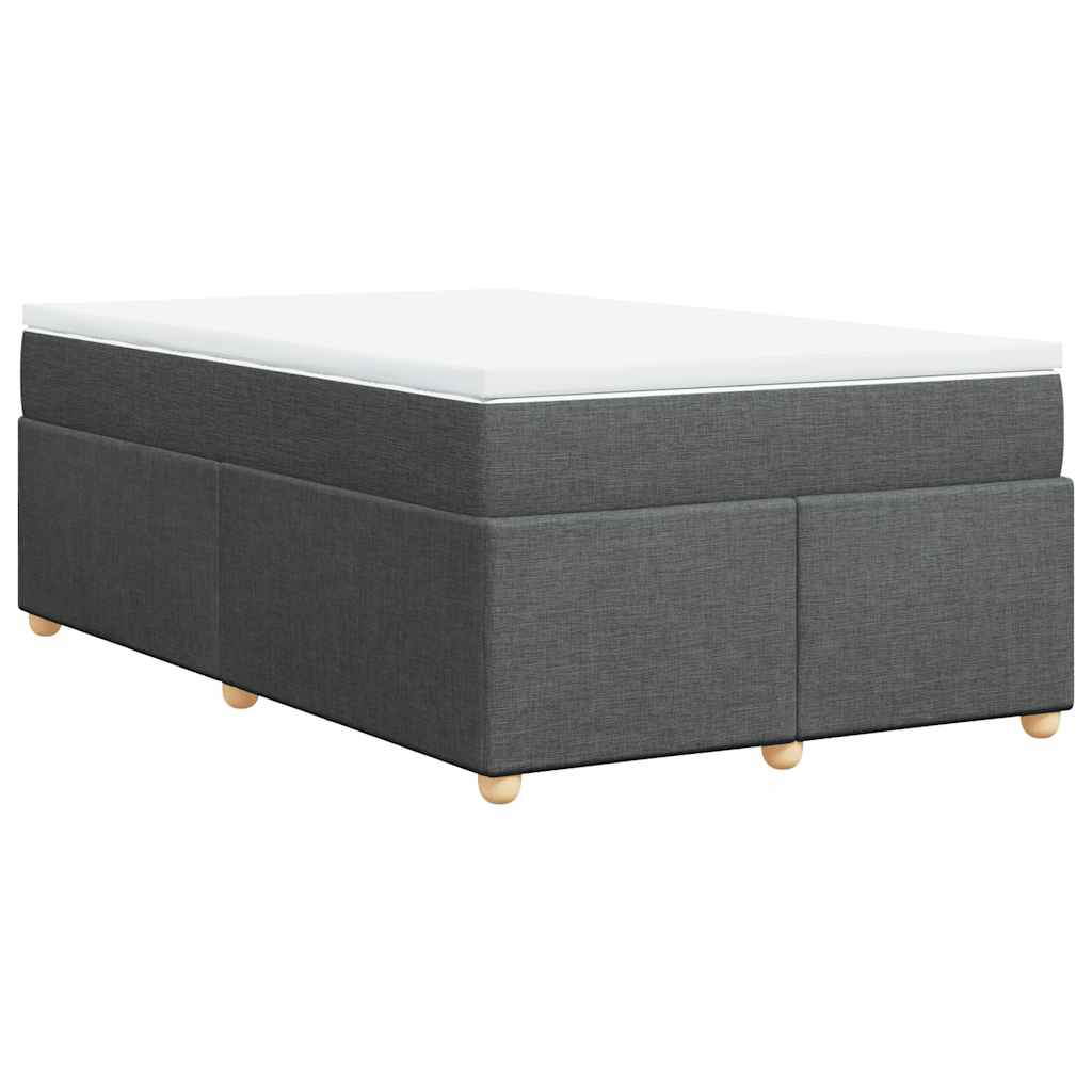vidaXL Box spring postel s matrací tmavě šedá 120x190 cm textil