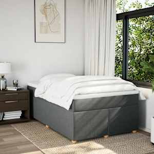 Box spring postel s matrací tmavě šedá 120x190 cm textil - obrázek 3