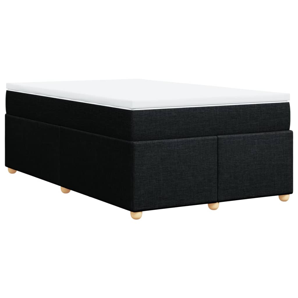 vidaXL Pat box spring cu saltea, negru, 120x190 cm, catifea