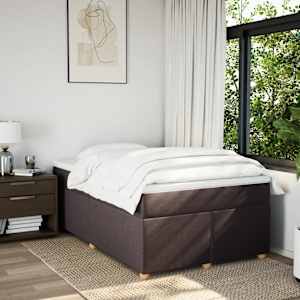 Box spring postel s matrací tmavě hnědá 120x190 cm textil - obrázek 3