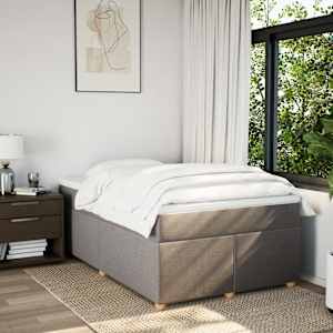 Box spring postel s matrací taupe 120x190 cm textil - obrázek 3