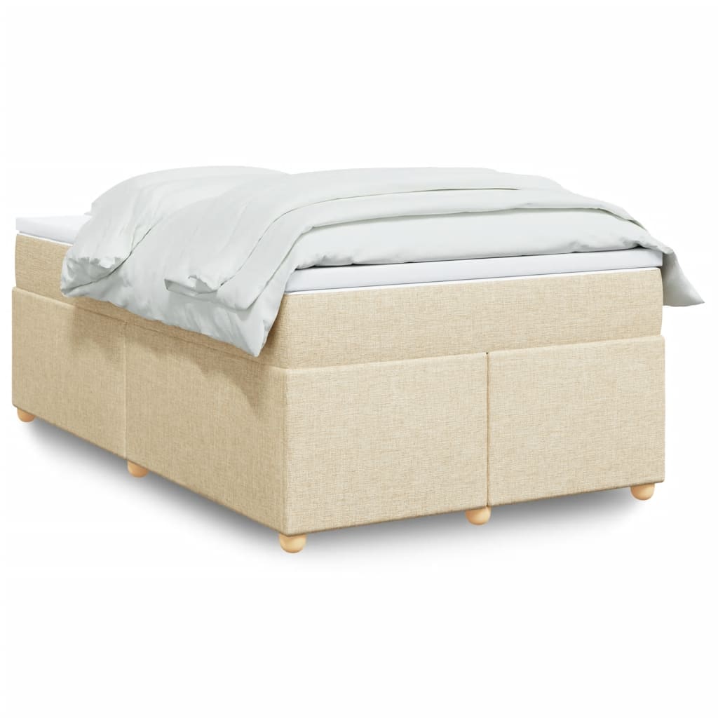 Boxspringbett mit Matratze Creme 120×190 cm Stoff