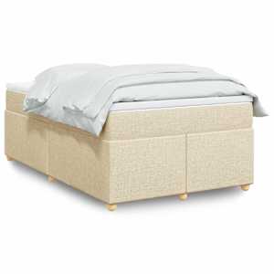 Box spring postel s matrací krémová 120x190 cm textil - obrázek 1