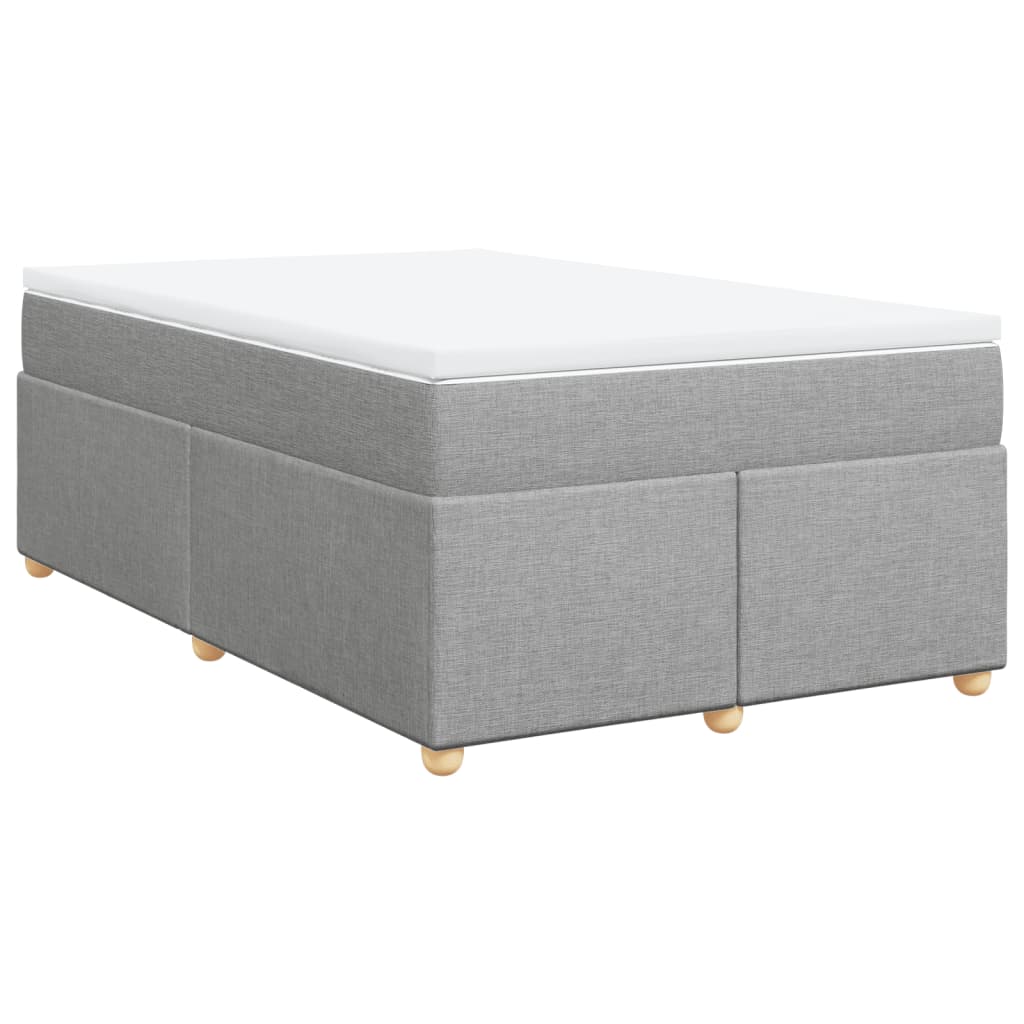 vidaXL Boxspring met matras stof lichtgrijs 120x200 cm grijs, foto 3