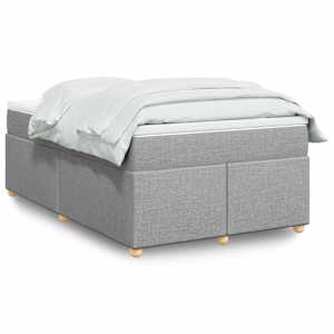 Box spring postel s matrací světle šedá 120 x 200 cm textil - obrázek 1