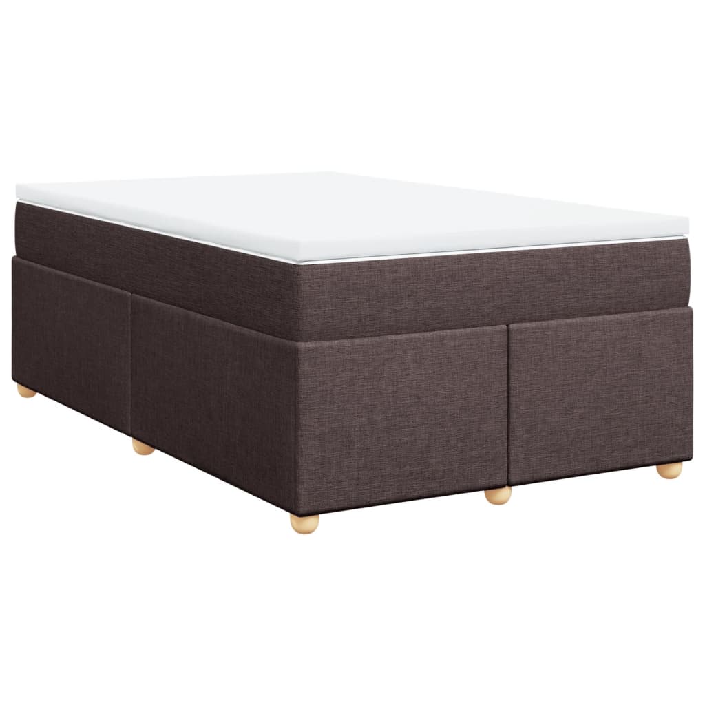 vidaXL Box spring postel s matrací tmavě hnědá 120x200 cm textil