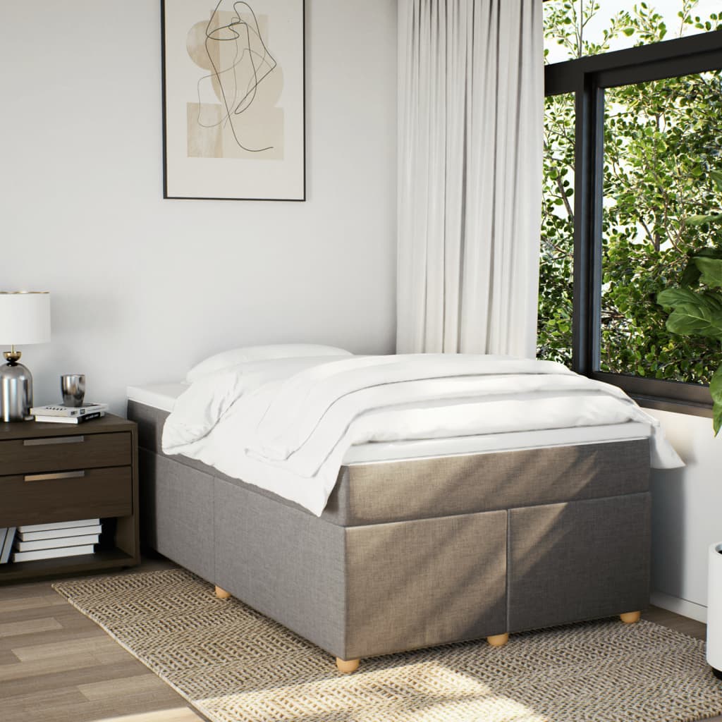 vidaXL Boxspring met matras stof taupe 120x200 cm, foto 2