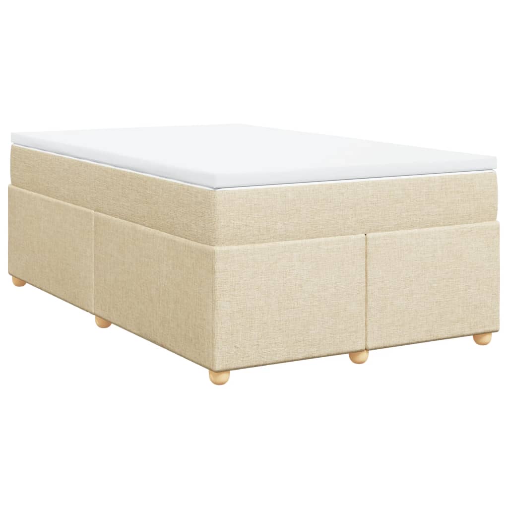 vidaXL Boxspring met matras stof crèmekleurig 120x200 cm, foto 3