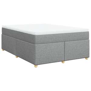 Box spring postel s matrací světle šedá 140 x 190 cm textil - obrázek 2