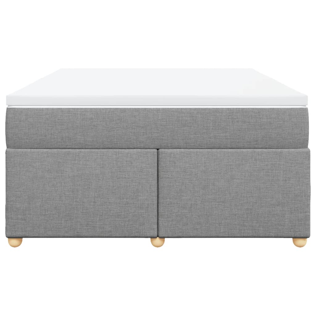 vidaXL Boxspring met matras stof lichtgrijs 140x190 cm grijs, foto 4