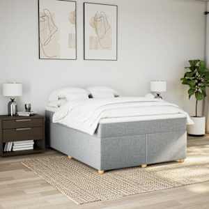 Box spring postel s matrací světle šedá 140 x 190 cm textil - obrázek 3