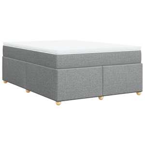 Box spring postel s matrací světle šedá 140 x 190 cm textil - obrázek 9