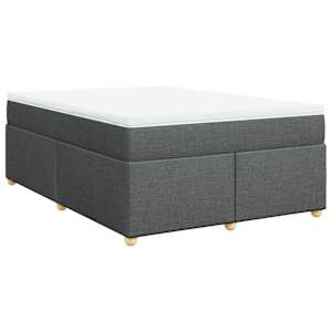Box spring postel s matrací tmavě šedý 140 x 190 cm textil - obrázek 2