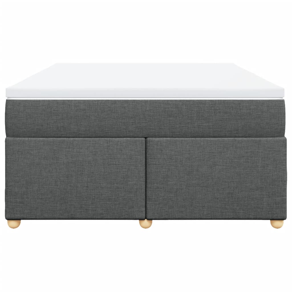 vidaXL Boxspring met matras stof donkergrijs 140x190 cm grijs, foto 4