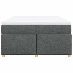 Box spring postel s matrací tmavě šedý 140 x 190 cm textil - obrázek 4