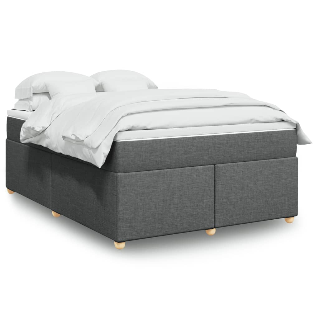 Boxspringbett mit Matratze Dunkelgrau 140×190 cm Stoff