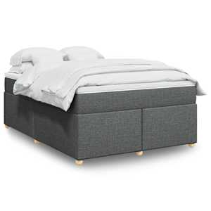 Box spring postel s matrací tmavě šedý 140 x 190 cm textil - obrázek 1