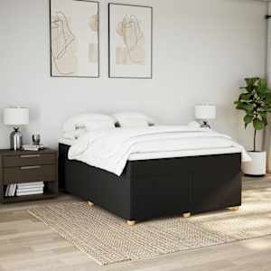 Box spring postel s matrací černá 140 x 190 cm textil - obrázek 3