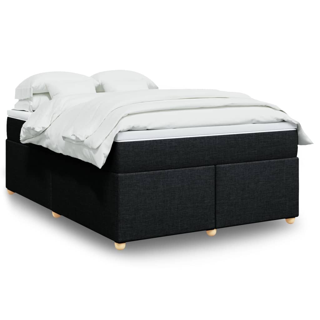 Boxspringbett mit Matratze Schwarz 140×190 cm Stoff