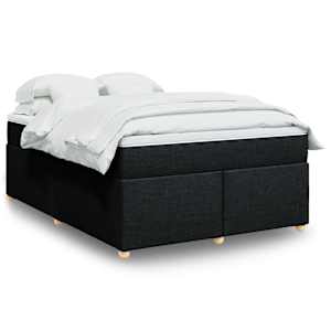 Box spring postel s matrací černá 140 x 190 cm textil - obrázek 1