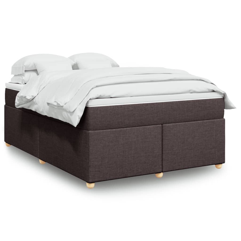 Boxspringbett mit Matratze Dunkelbraun 140×190 cm Stoff