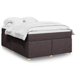 Box spring postel s matrací tmavě hnědá 140x190 cm textil - obrázek 1