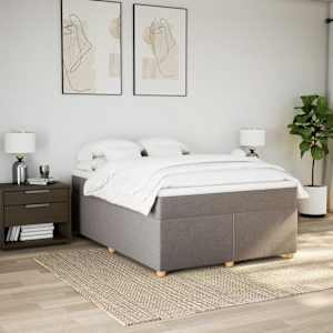Box spring postel s matrací taupe 140x190 cm textil - obrázek 3