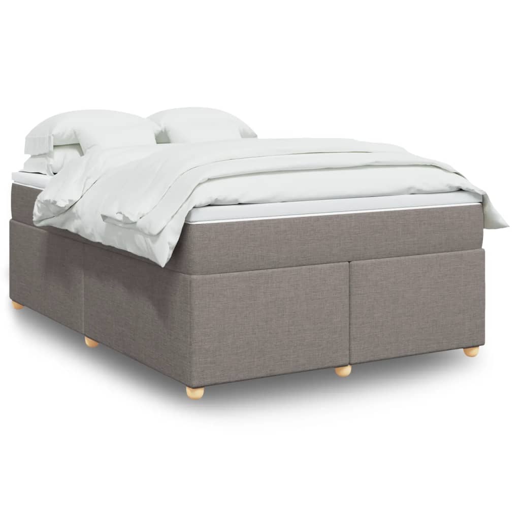 Boxspringbett mit Matratze Taupe 140×190 cm Stoff