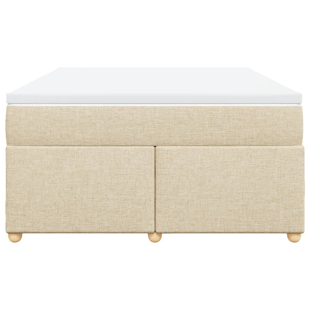 vidaXL Boxspring met matras stof crèmekleurig 140x190 cm, foto 4