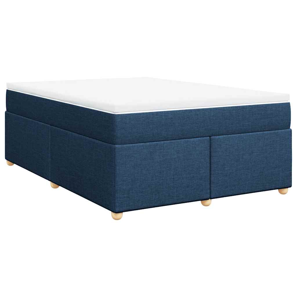 vidaXL Boxspring met matras stof blauw 140x190 cm, foto 3