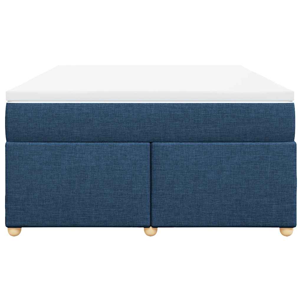 vidaXL Boxspring met matras stof blauw 140x190 cm, foto 4