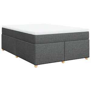 Box spring postel s matrací tmavě šedá 140x200 cm textil - obrázek 2