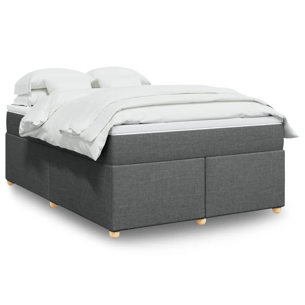 Boxspringbett mit Matratze Dunkelgrau 140×200 cm Stoff