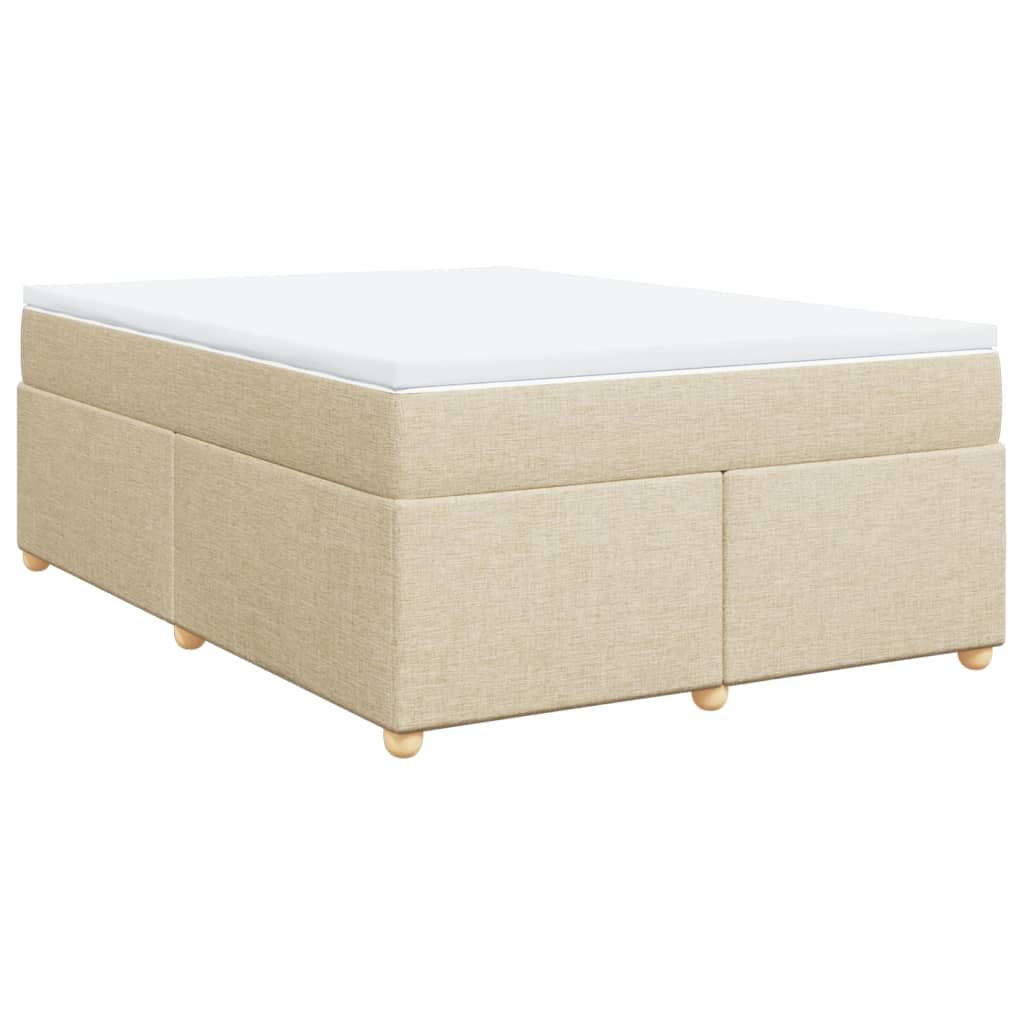 vidaXL Boxspring met matras stof crèmekleurig 140x200 cm, foto 3