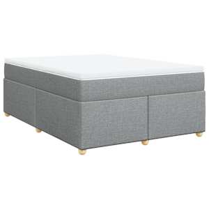 Box spring postel s matrací světle šedá 160 x 200 cm textil - obrázek 2