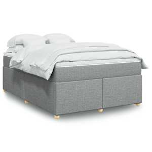 Box spring postel s matrací světle šedá 160 x 200 cm textil - obrázek 1