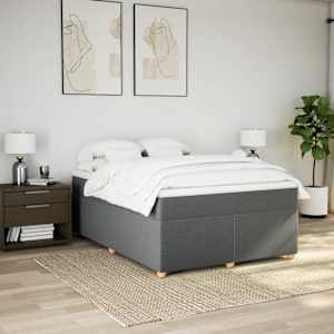 Box spring postel s matrací tmavě šedá 160x200 cm textil - obrázek 3