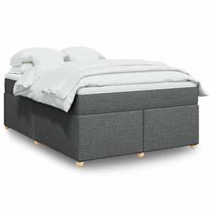 Box spring postel s matrací tmavě šedá 160x200 cm textil - obrázek 1