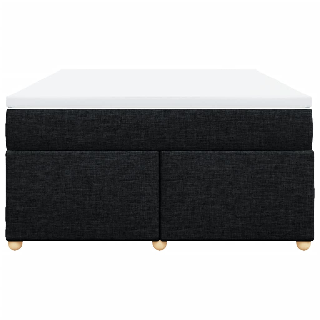 vidaXL Boxspring met matras stof zwart 160x200 cm, foto 4