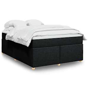 Box spring postel s matrací černá 160x200 cm textil - obrázek 1